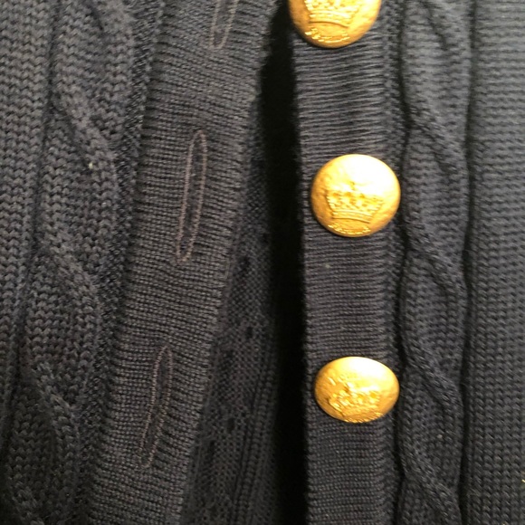 Navy Knit Cardigan and Skirt Suit - Picture 6 of 8